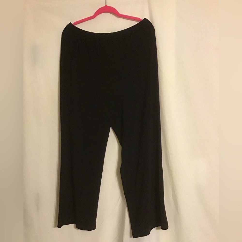 Tiana B. Women’s Black Liquid Knit Elastic Waist Pull-On Straight Leg Pants XL